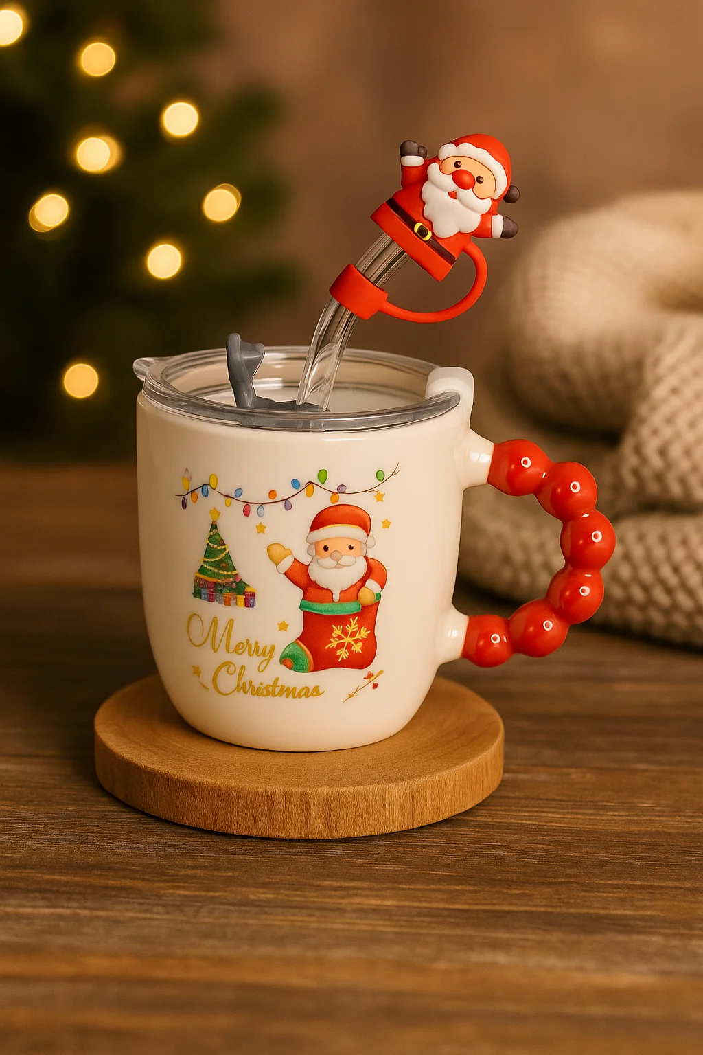 🎅 Festive “Merry Christmas” Santa Mug with Straw & Lid Set - Image 10