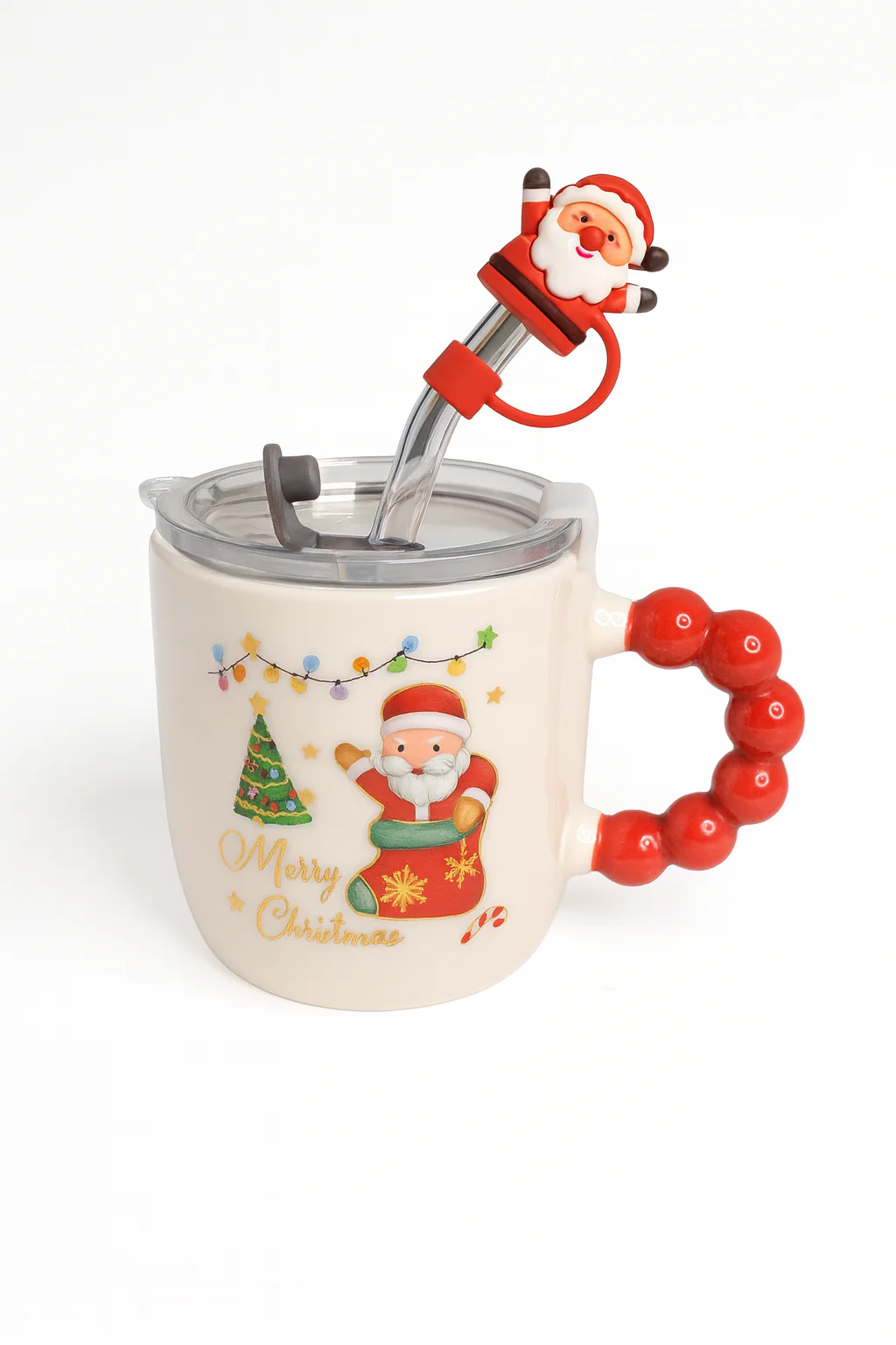 🎅 Festive “Merry Christmas” Santa Mug with Straw & Lid Set - Image 12