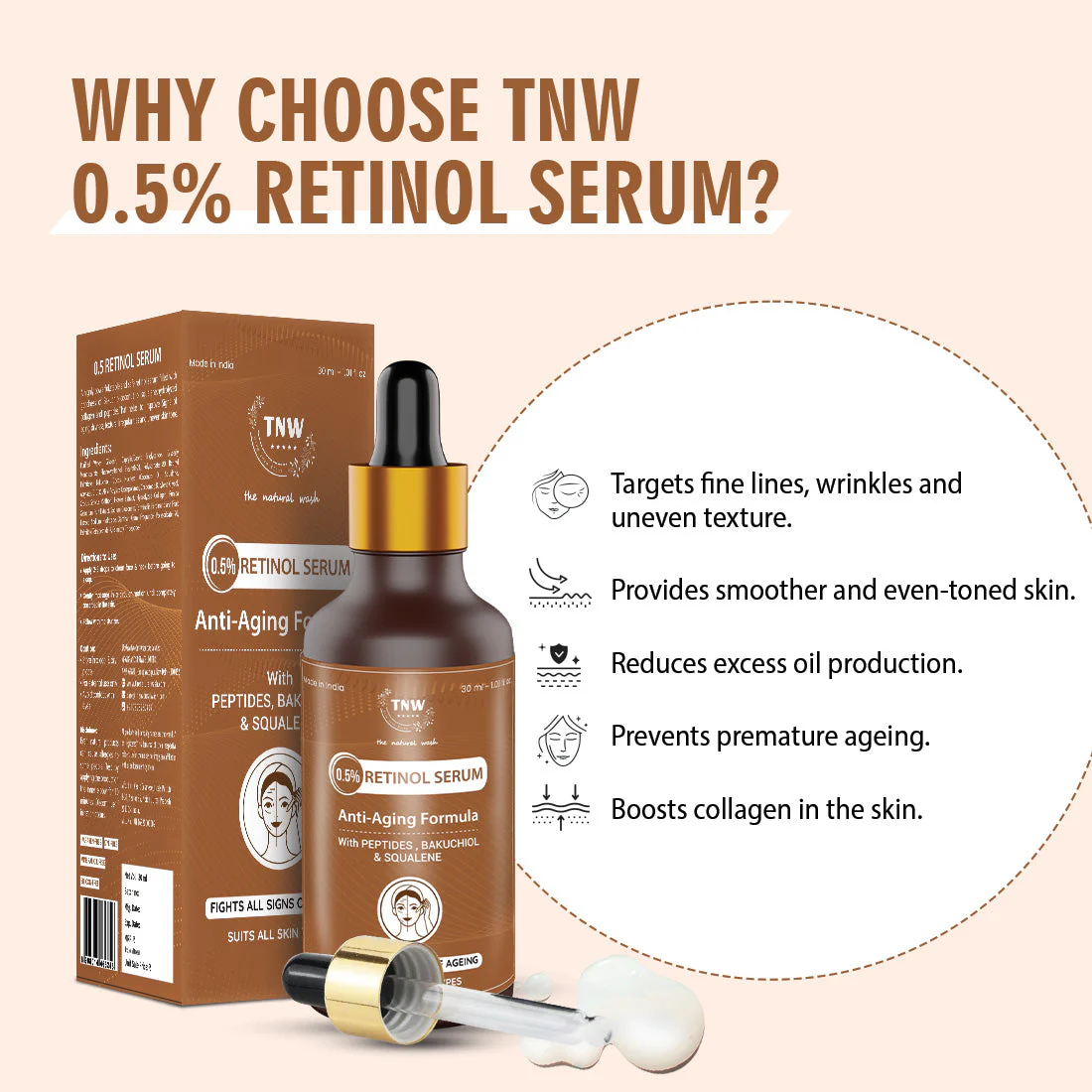 0.5% Retinol Serum- Anti-Ageing Formula for a Smooth Skin. - Image 2