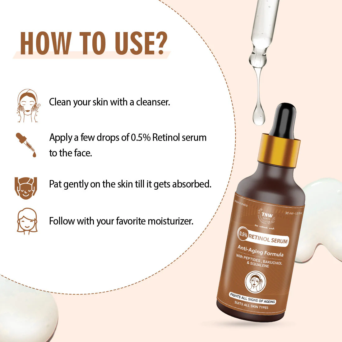 0.5% Retinol Serum- Anti-Ageing Formula for a Smooth Skin. - Image 4