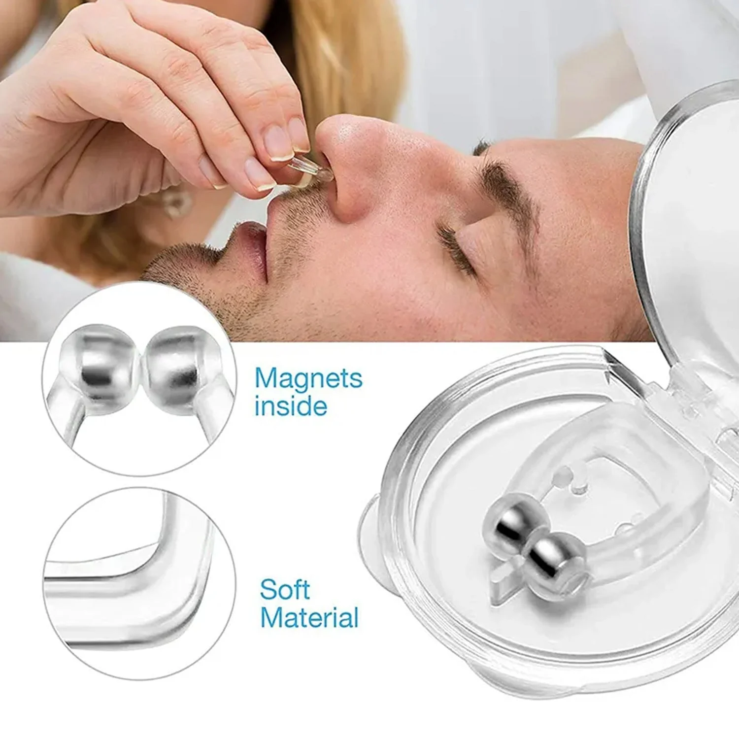 Anti Snore device for men and woman Silicone Magnetic Nose Clip For heavy Snoring sleeper, Snore Stopper, Anti Snoring Device (1 Pc) - Image 3