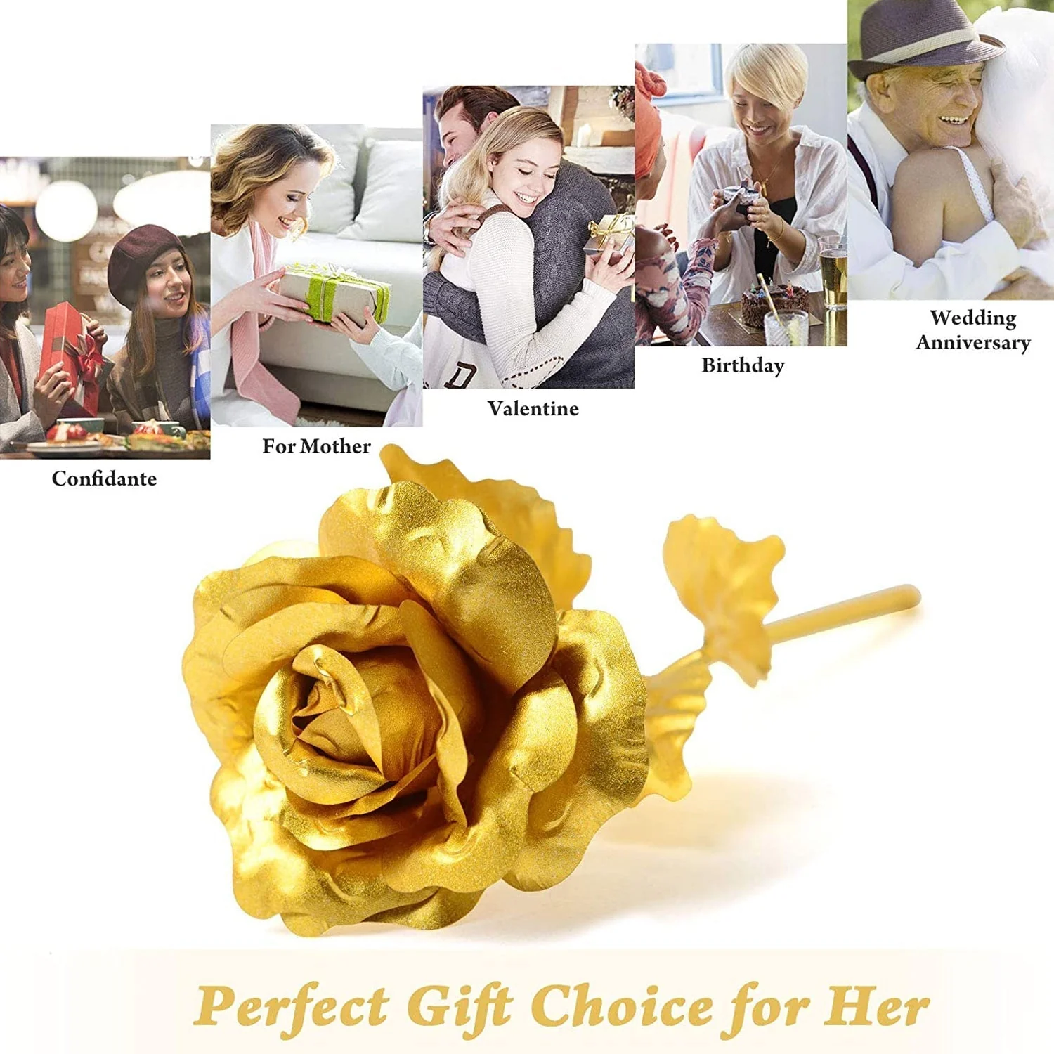 0606 Luxury Decorative Gold Plated Artificial Golden Rose with Premium Box - Image 3