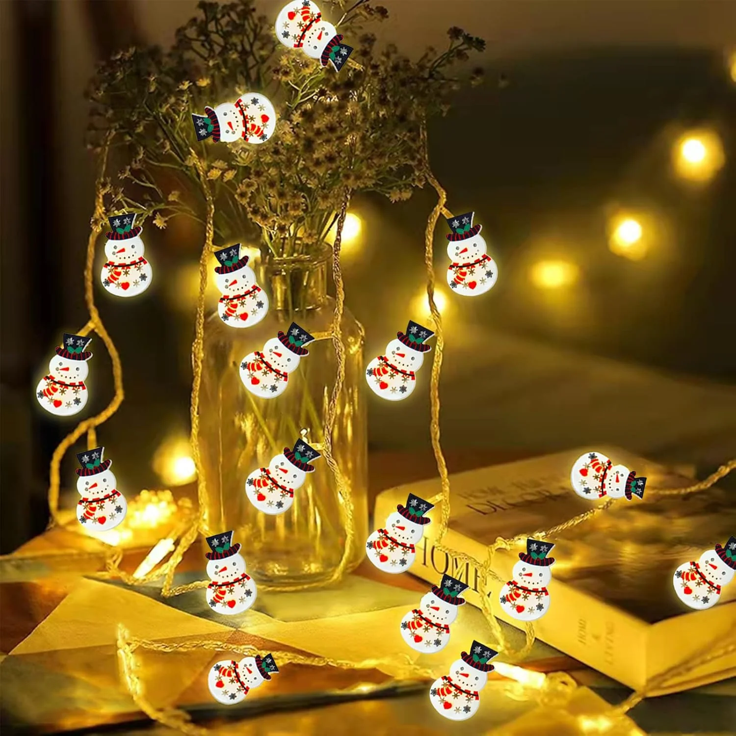 1.5 m 10 snowmen LED Fairy Lights- Plug in