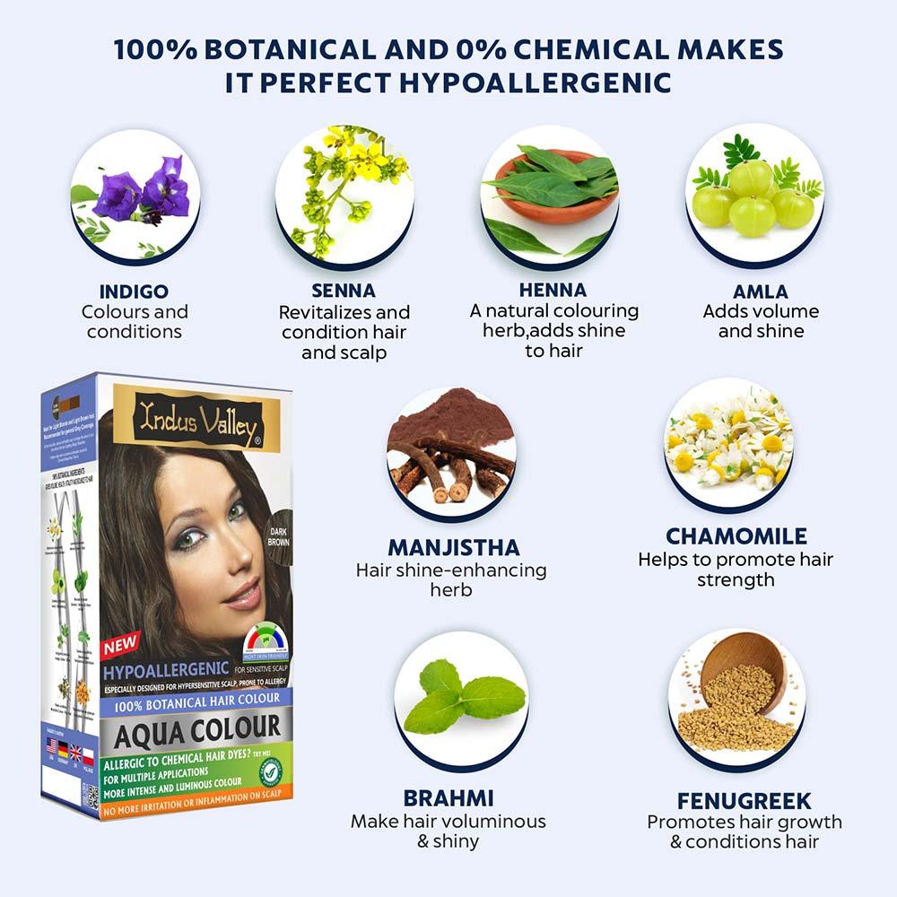 100% Botanical Hypo Allergic Aqua Colour for Hair - Available in 4 Shades - Image 2