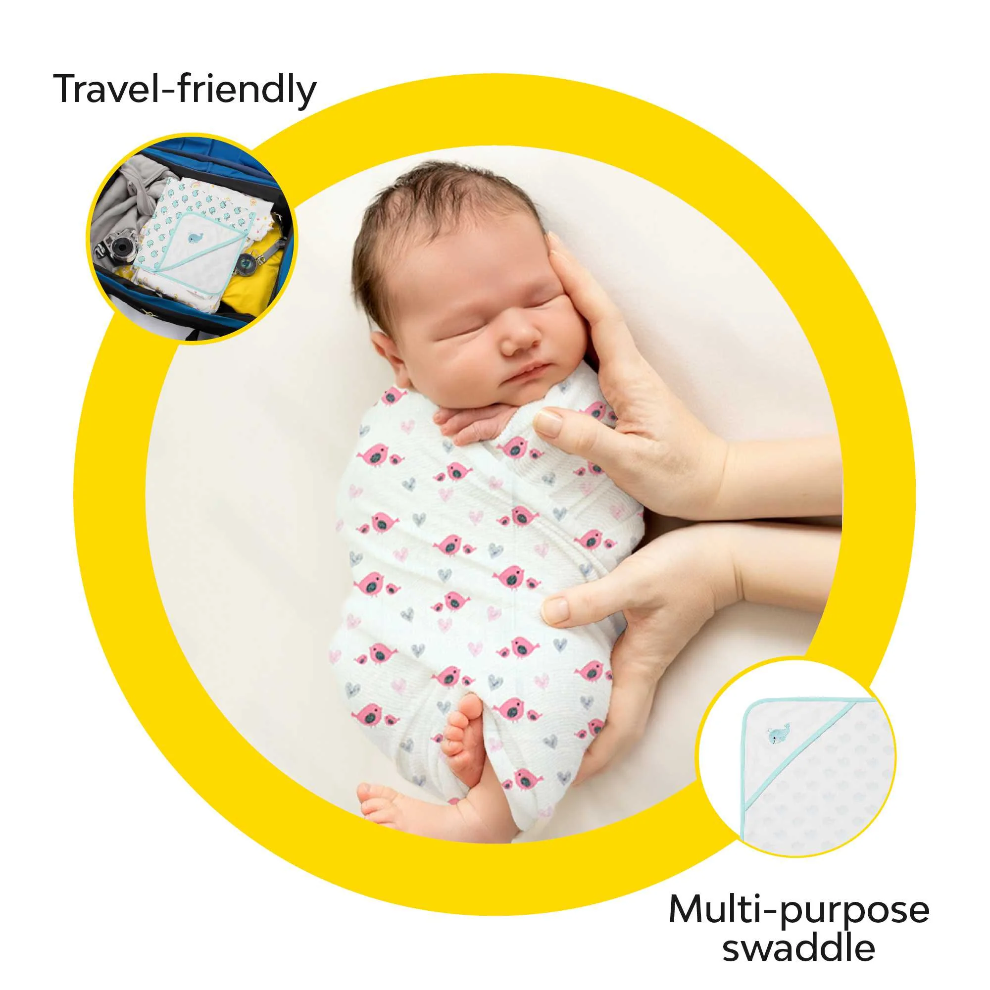100% Cotton Baby Blanket Wrap With Muslin Swaddle | Set Of 2 - Image 13