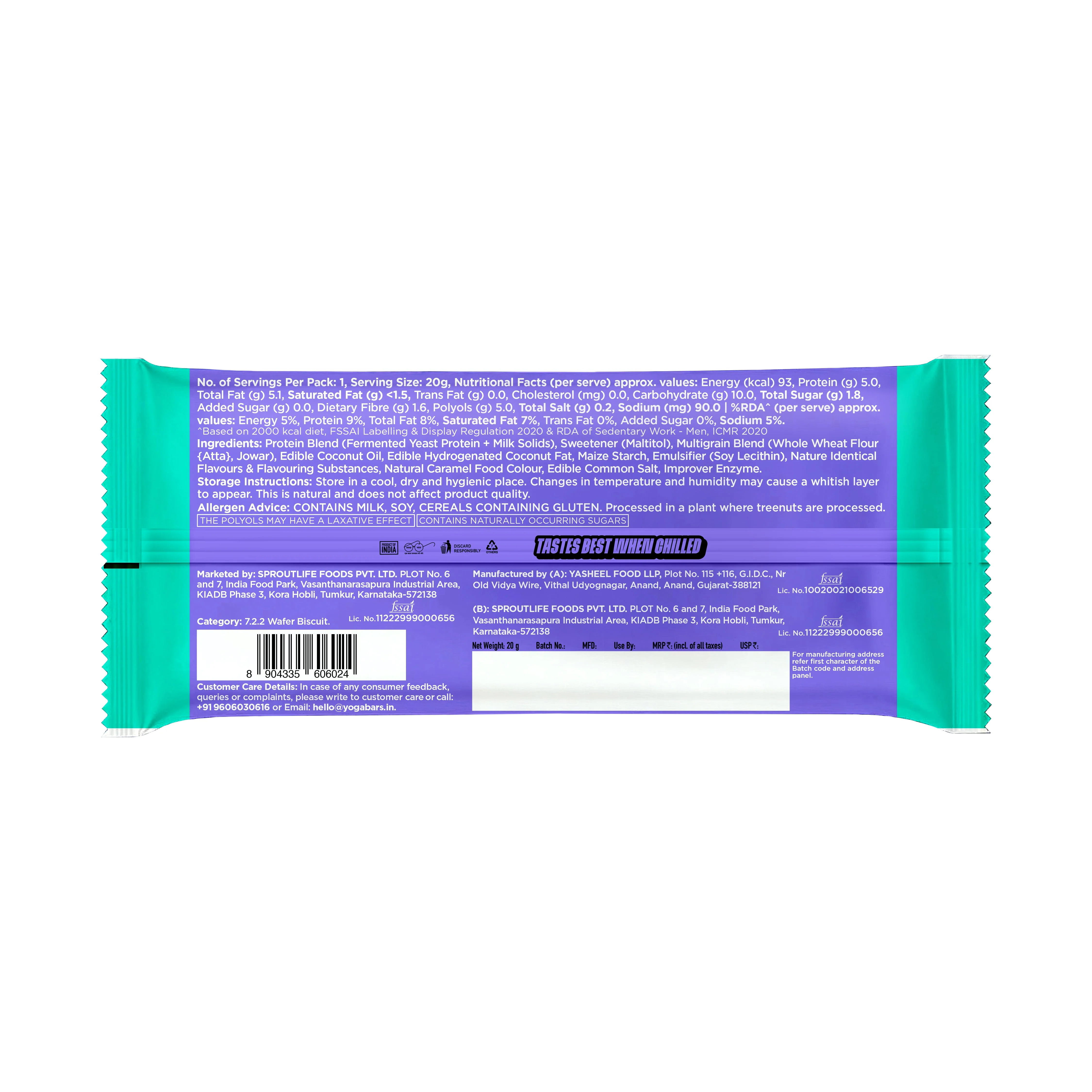 10g Protein Wafer Bars Cookies & Cream Flavour - Pack of 10 - Image 3