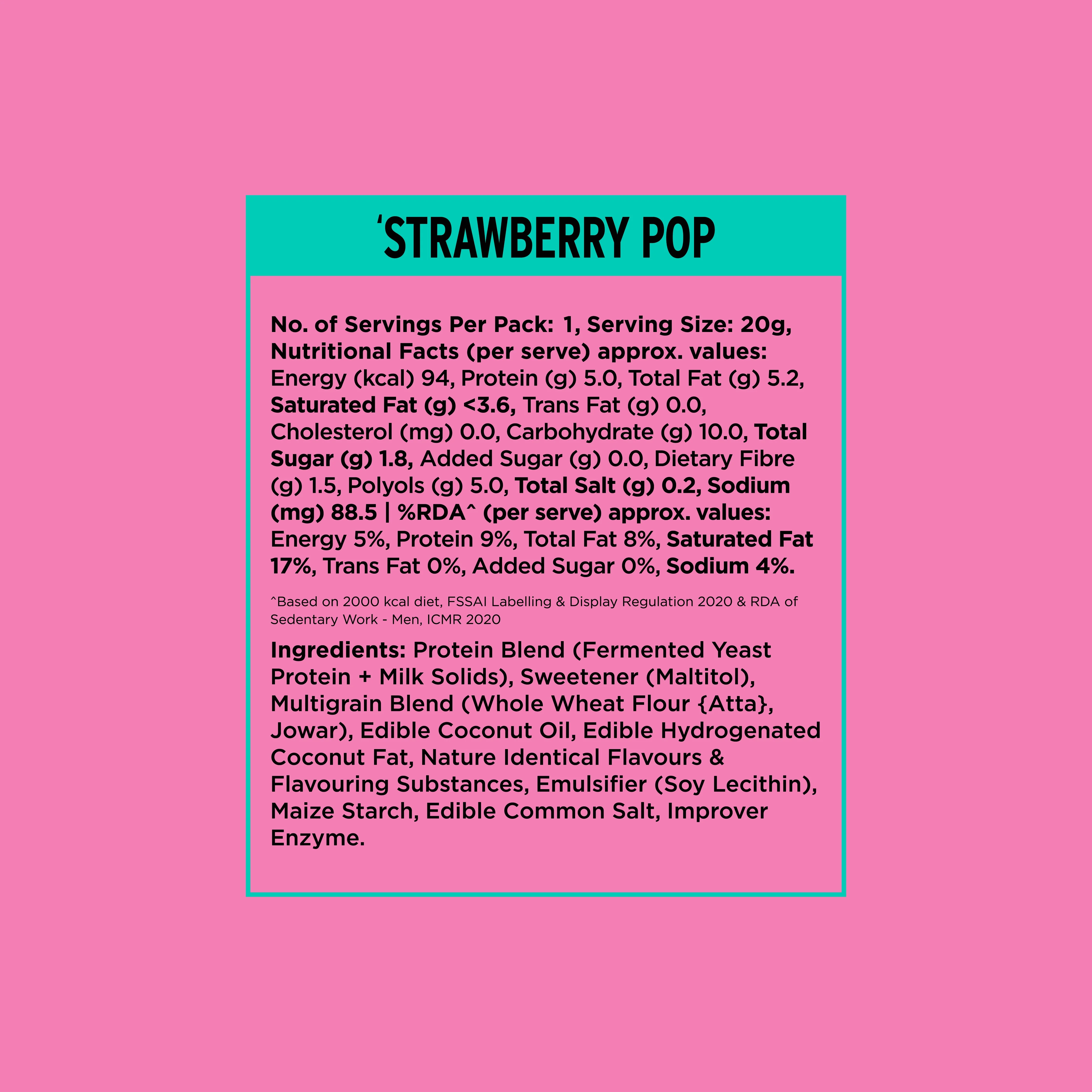 10g Protein Wafer Bars Strawberry Pop Flavour - Pack of 10 - Image 4