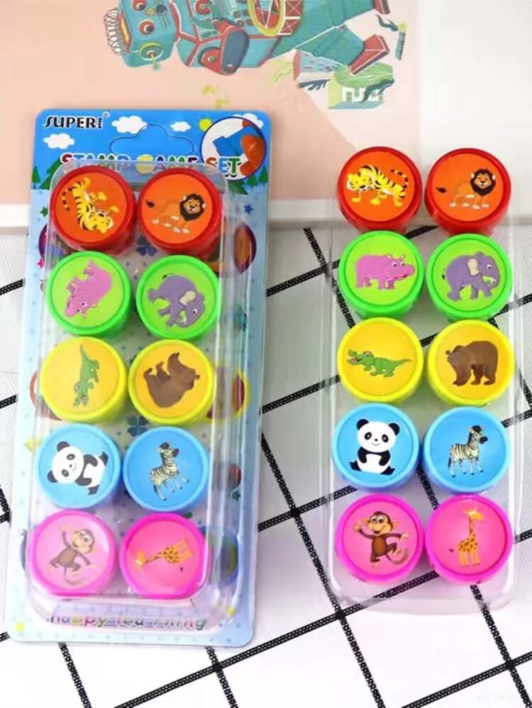 10pcs Unique Cartoon Design Graphic Stamp (Random Design) - Image 2
