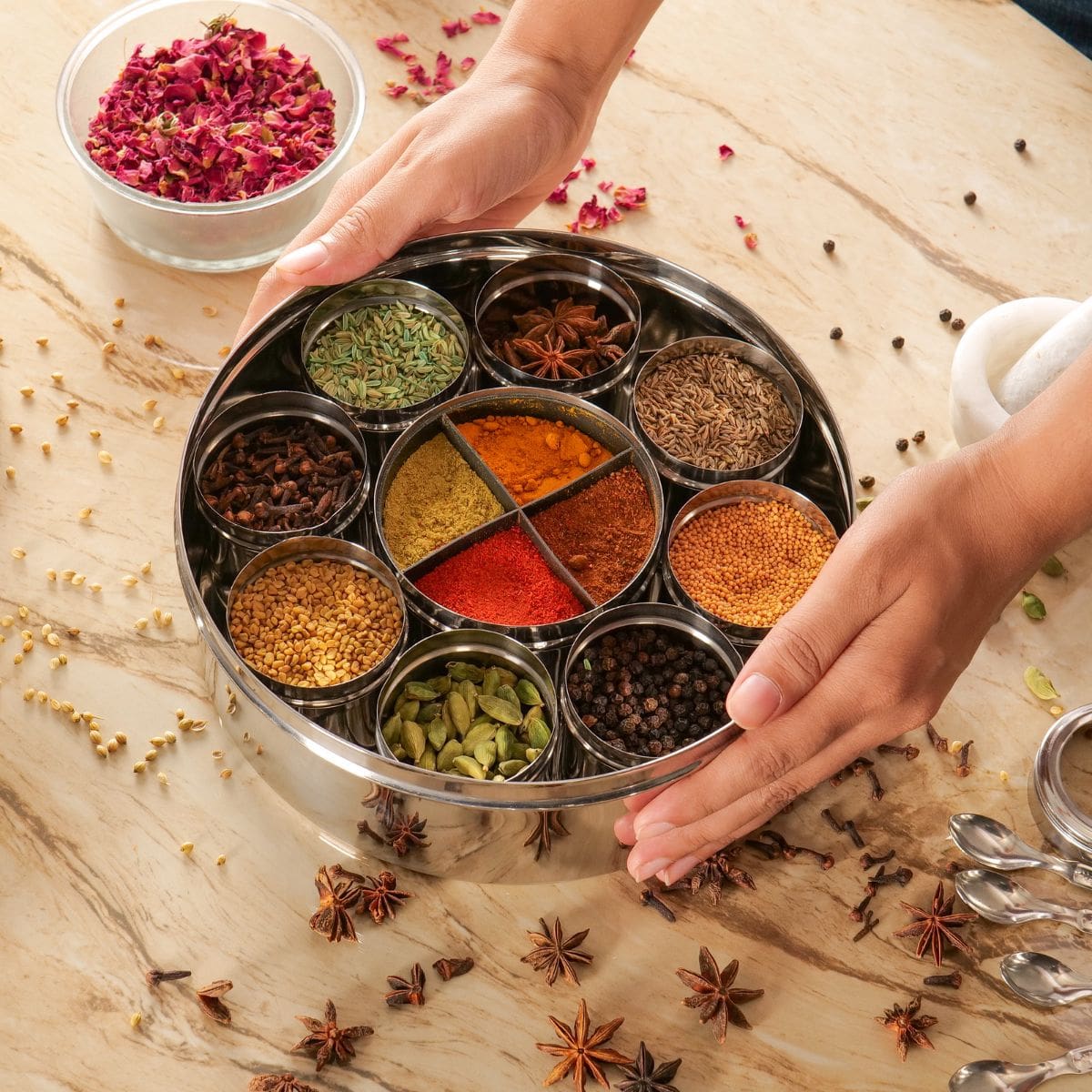 12 in 1 Stainless Steel Masala Box - Image 153