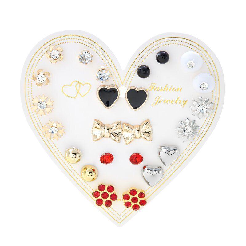 12 Pair Stylish Earrings Stud Combo Set - Image 2