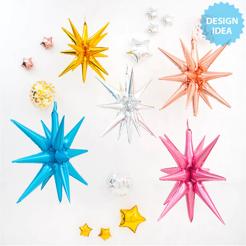 12 Point Starburst Shape Foil Balloon (Green) (Pack of 1) - Image 2