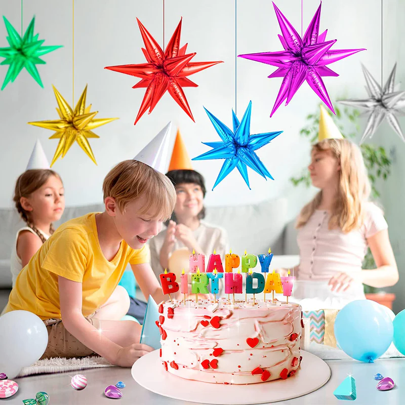 12 Point Starburst Shape Foil Balloon (Yellow) (Pack of 1) - Image 4