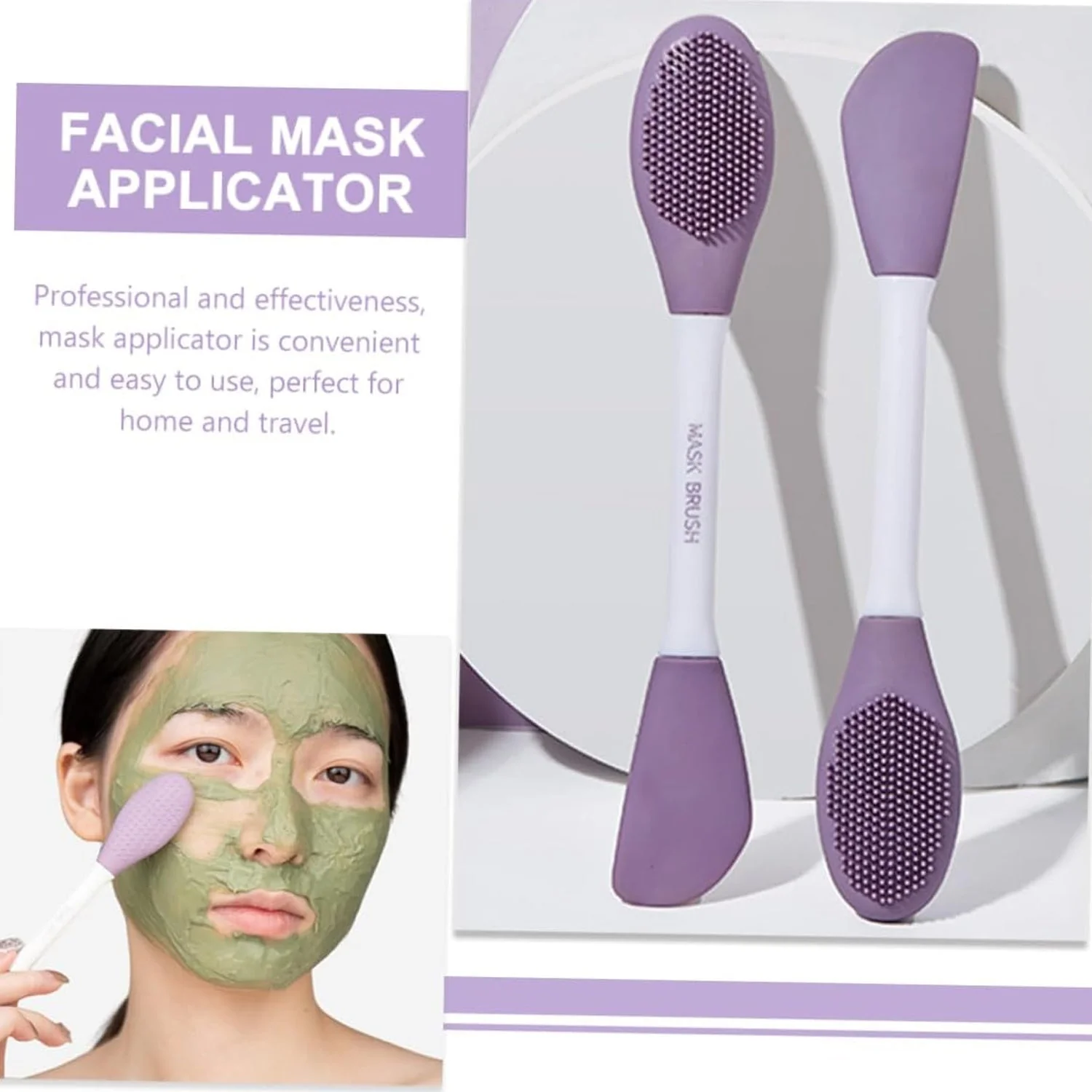 Double-headed Silicone Mask Brush Face Cleansing and Applying Mud Mask Beauty Salon Special Brush Smear Tool Facial Scrub Silicone Wash Scrubber Face Tools (1 Pc) - Image 7