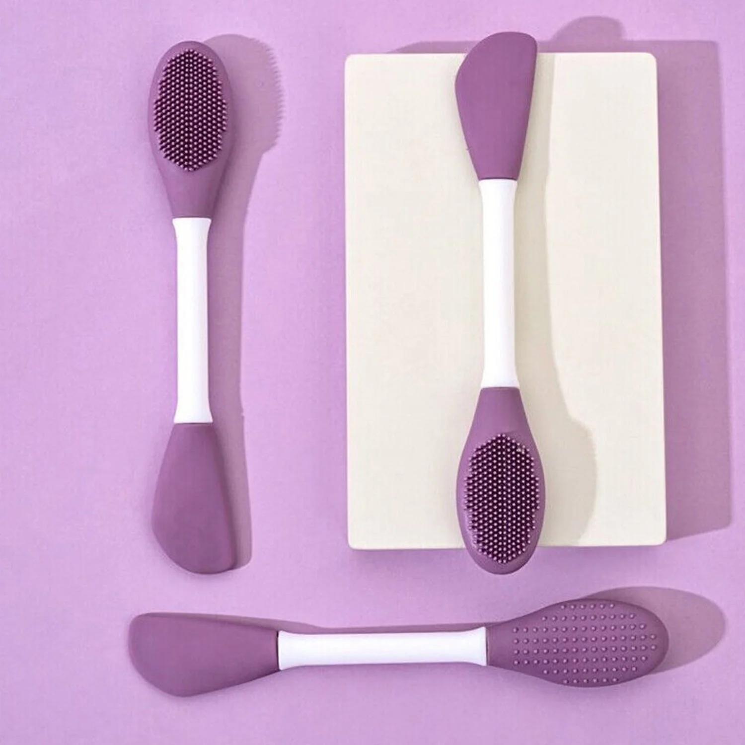 Double-headed Silicone Mask Brush Face Cleansing and Applying Mud Mask Beauty Salon Special Brush Smear Tool Facial Scrub Silicone Wash Scrubber Face Tools (1 Pc) - Image 9