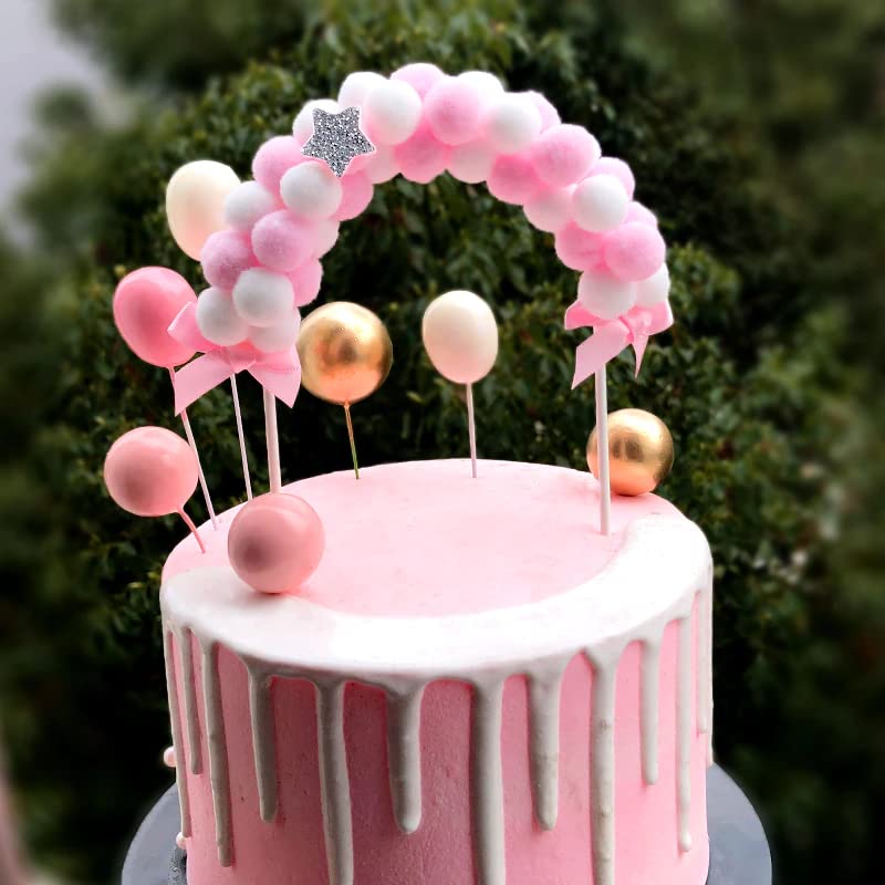 13*20 cm Multicolor Arch Pom Pom Cake Topper - Image 2
