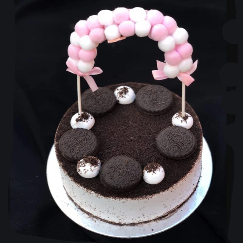 13*20 cm Purple Arch Pom Pom Cake Topper - Image 3
