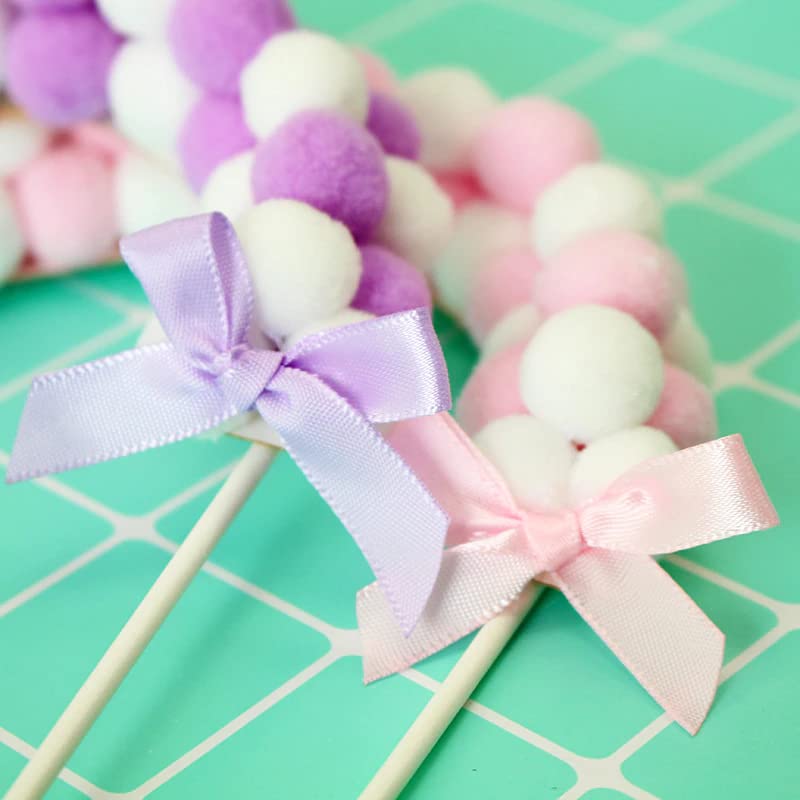 13*20 cm Purple Arch Pom Pom Cake Topper - Image 5