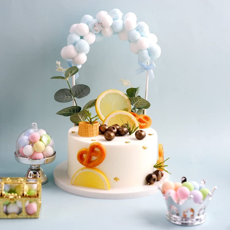 13*20 cm Sky Blue Arch Pom Pom Cake Topper - Image 4