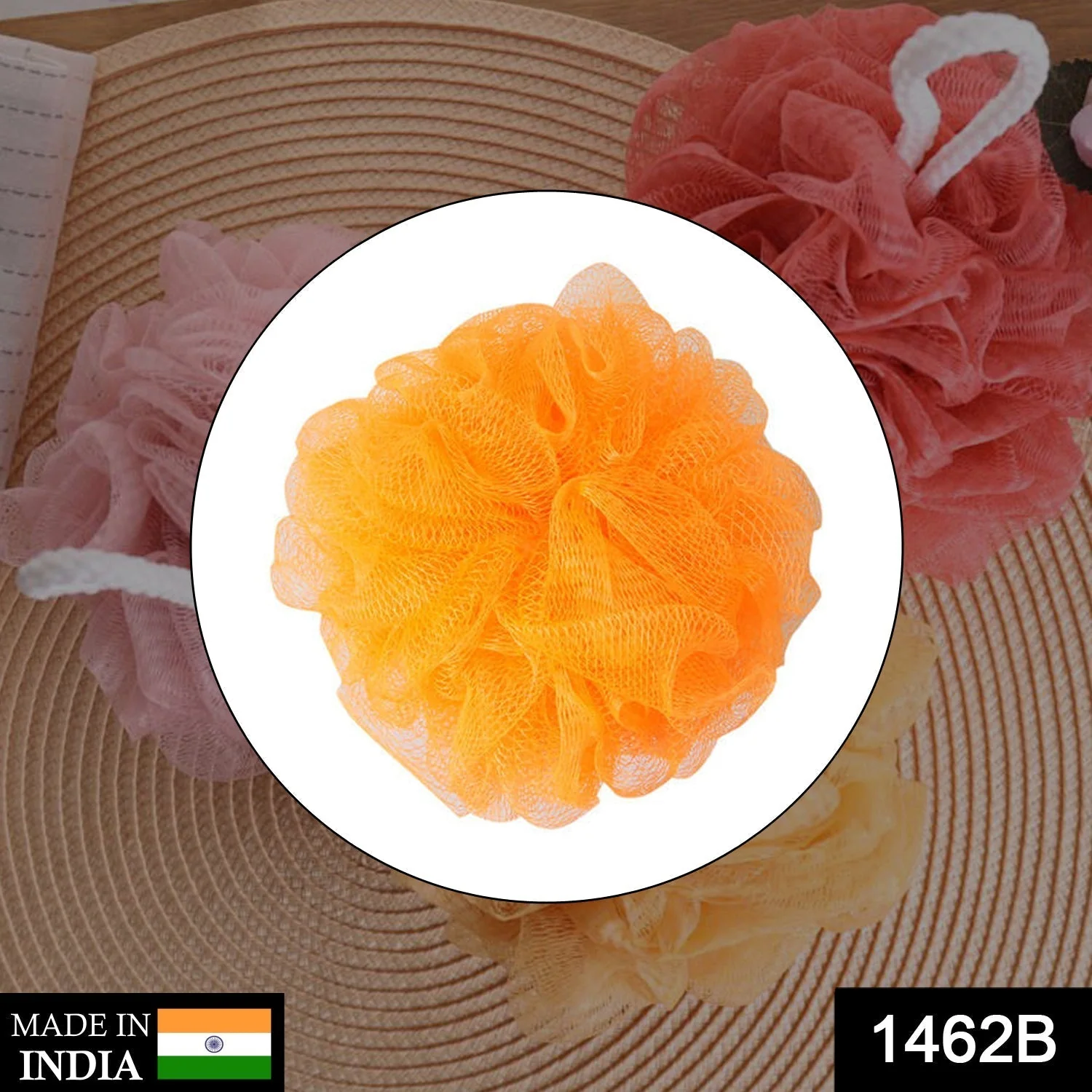 B Bath Sponge Round Loofah and Back Scrubber for Men and Women - Image 2