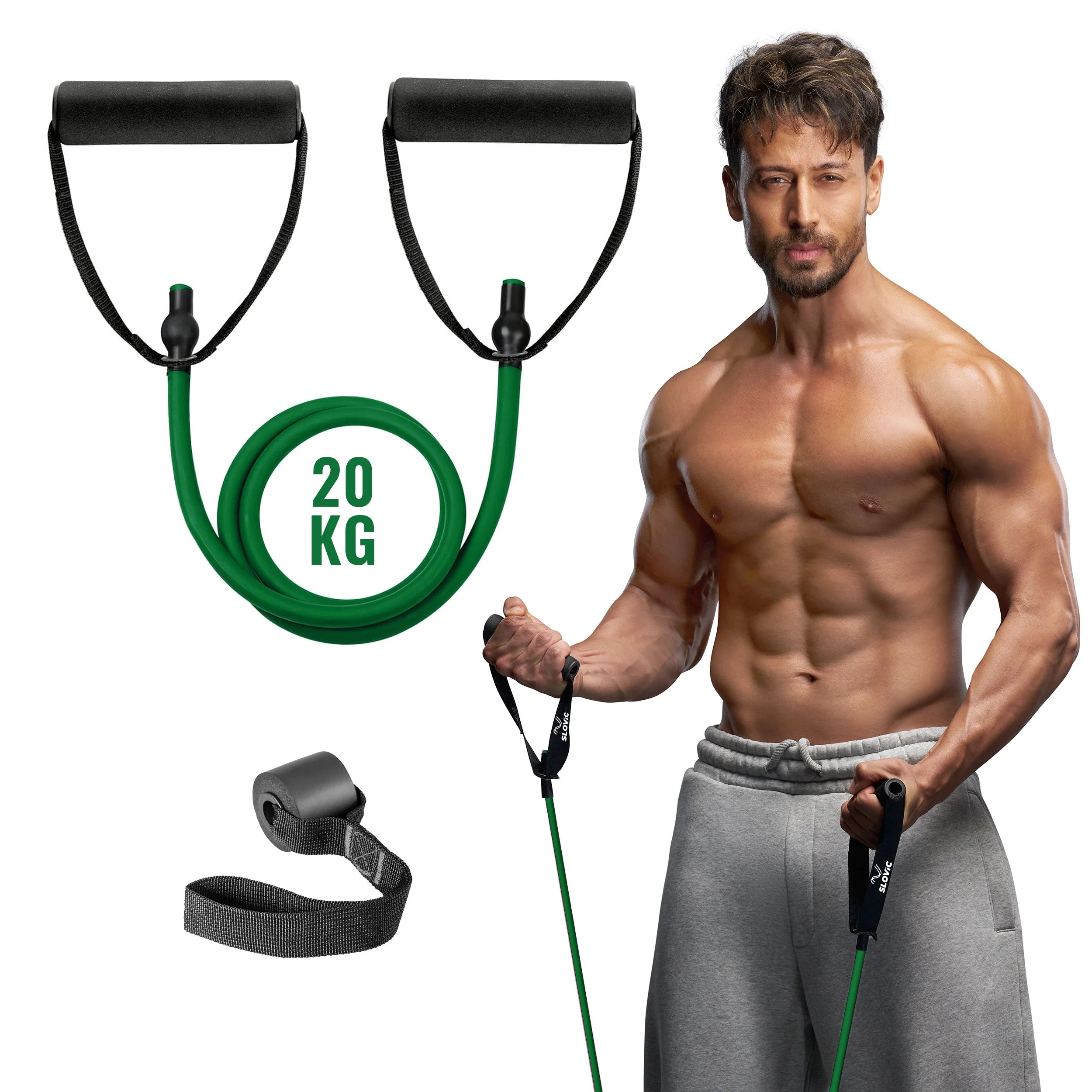 15–20 kg Resistance Tube with Handles | Durable Natural Latex Band for Strength Training