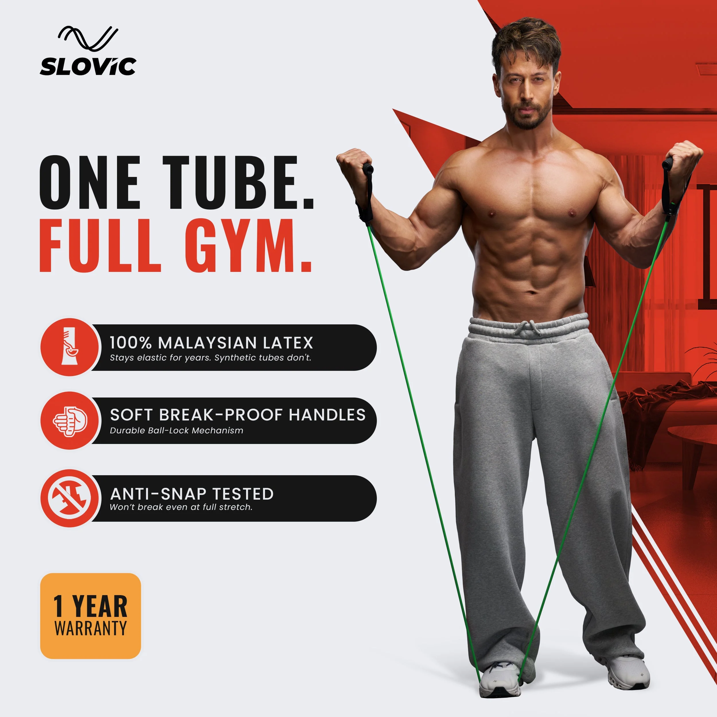 15–20 kg Resistance Tube with Handles | Durable Natural Latex Band for Strength Training - Image 7