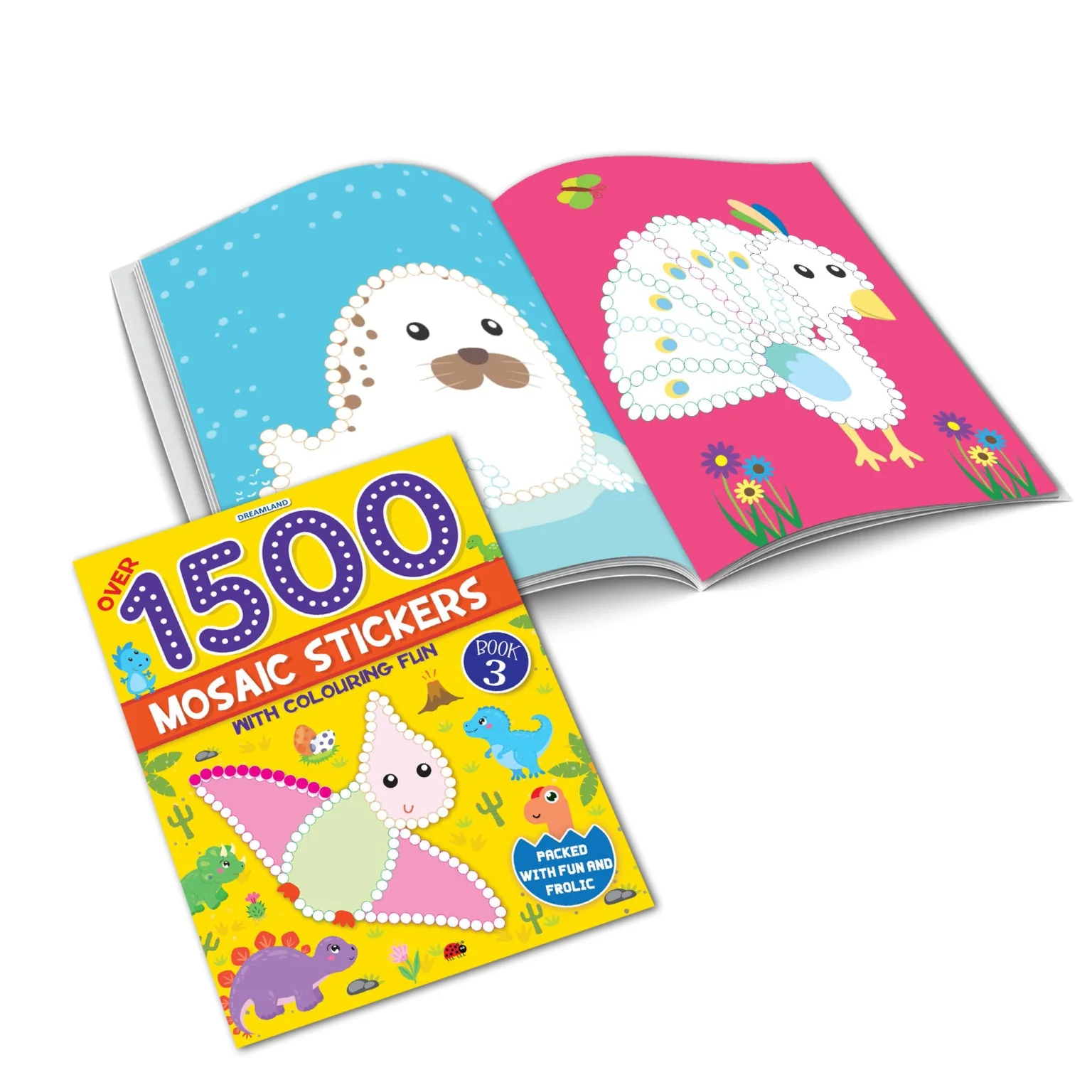 1500 Mosaic Stickers Book 3 with Colouring Fun - Sticker Bok for Kids Age 4 - 8 years - Image 4