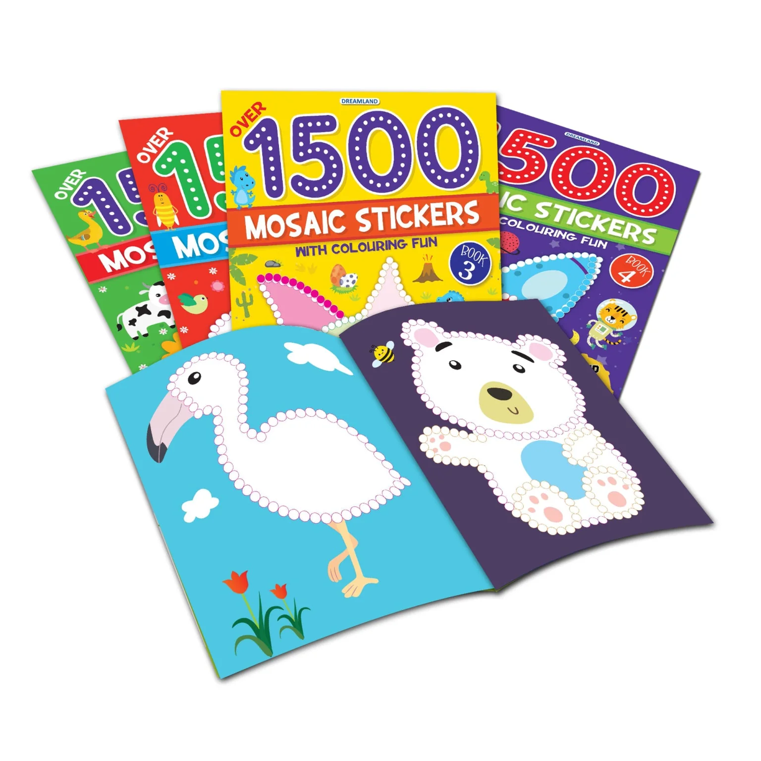 1500 Mosaic Stickers Book 3 with Colouring Fun - Sticker Bok for Kids Age 4 - 8 years - Image 5