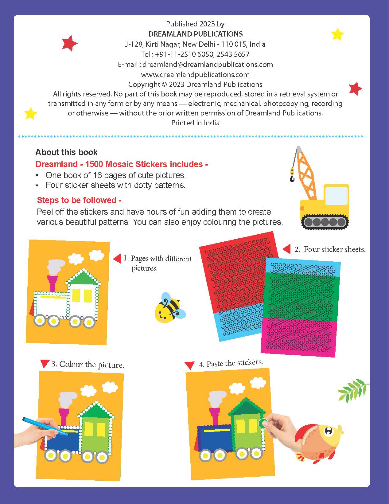 1500 Mosaic Stickers Book 3 with Colouring Fun - Sticker Bok for Kids Age 4 - 8 years - Image 6