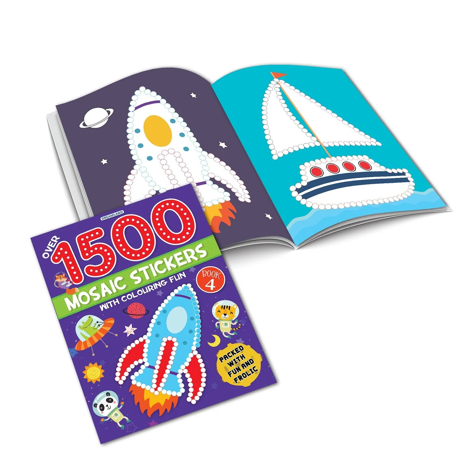 1500 Mosaic Stickers Book 4 with Colouring Fun - Sticker Book for Kids Age 4 - 8 years - Image 4