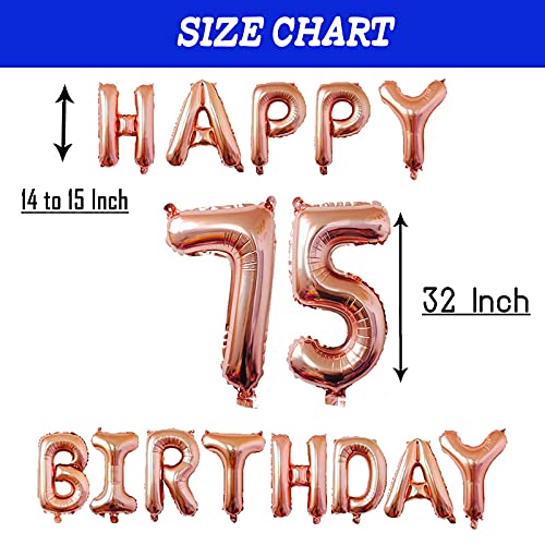 16 Inch 17th Happy Birthday Alphabets & 32 Inch 17 Number Rosegold Foil Balloon - Image 2