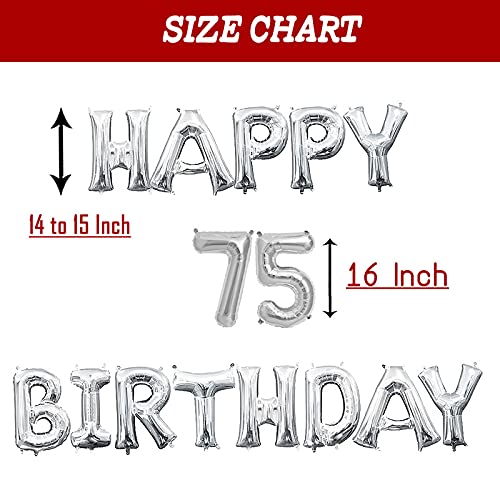 16 Inch 22nd Happy Birthday Alphabets & 16 Inch 22 Number Silver Foil Balloon - Image 3