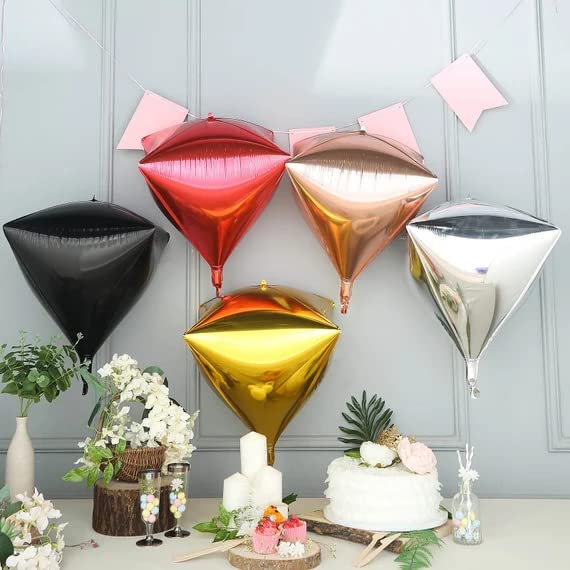 16 Inch 4D Diamond Foil Balloons Helium Diamond Balloon (Black) - Image 3