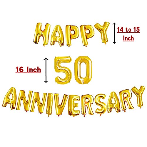 16 Inch 4th Happy Anniversary Alphabets & 16 Inch 4 Number Gold Foil Balloon - Image 2
