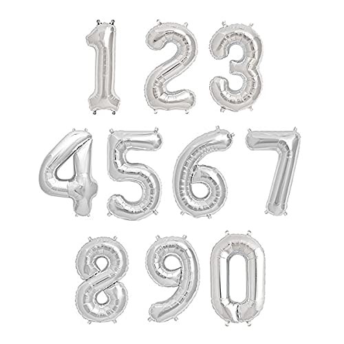 16 Inch 5th Happy Birthday Alphabets & 16 Inch 5 Number Silver Foil Balloon - Image 2