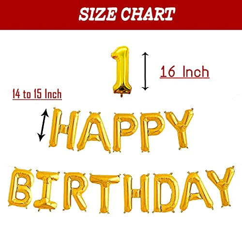 16 Inch 7th Happy Birthday Alphabets & 16 Inch 7 Number Gold Foil Balloon - Image 3