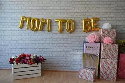 16 Inch 'Mom To Be' Letter Foil Balloon (Golden)(Pack of 1) - Image 4