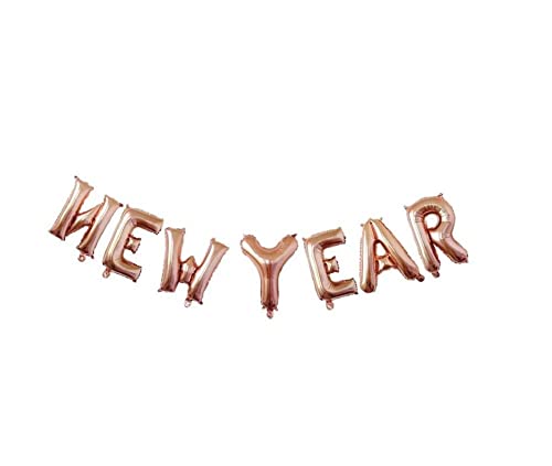 16 Inch Rose Gold Happy New Year Letter Foil Balloon (Pack of 12) - Image 4