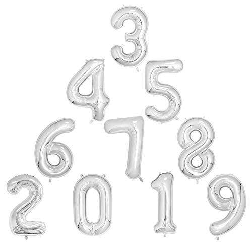 16 Inch Solid 100 Number Silver Foil Balloon - Image 2