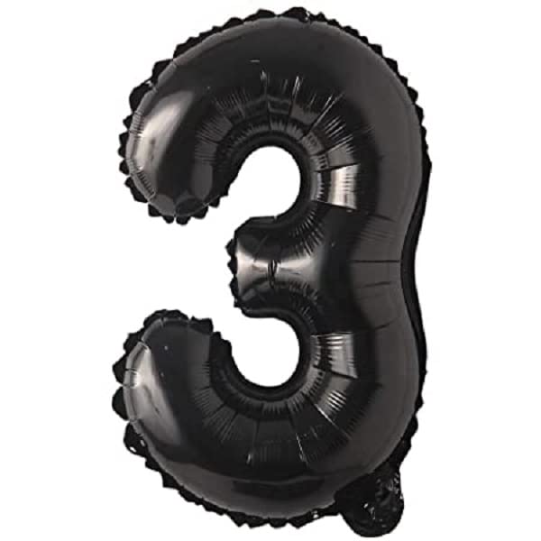 16 Inch Solid 13 Number Black Foil Balloon - Image 3