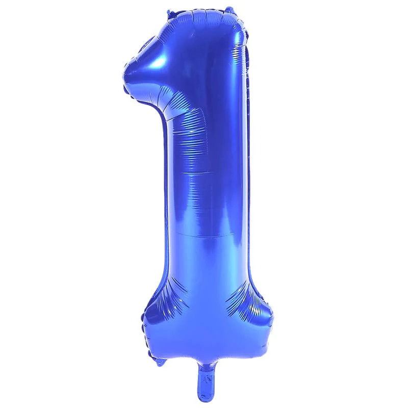 16 Inch Solid 14 Number Blue Foil Balloon - Image 2