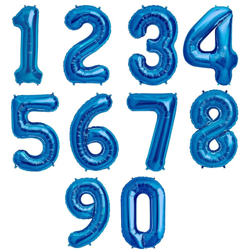 16 Inch Solid 22 Number Blue Foil Balloon - Image 3