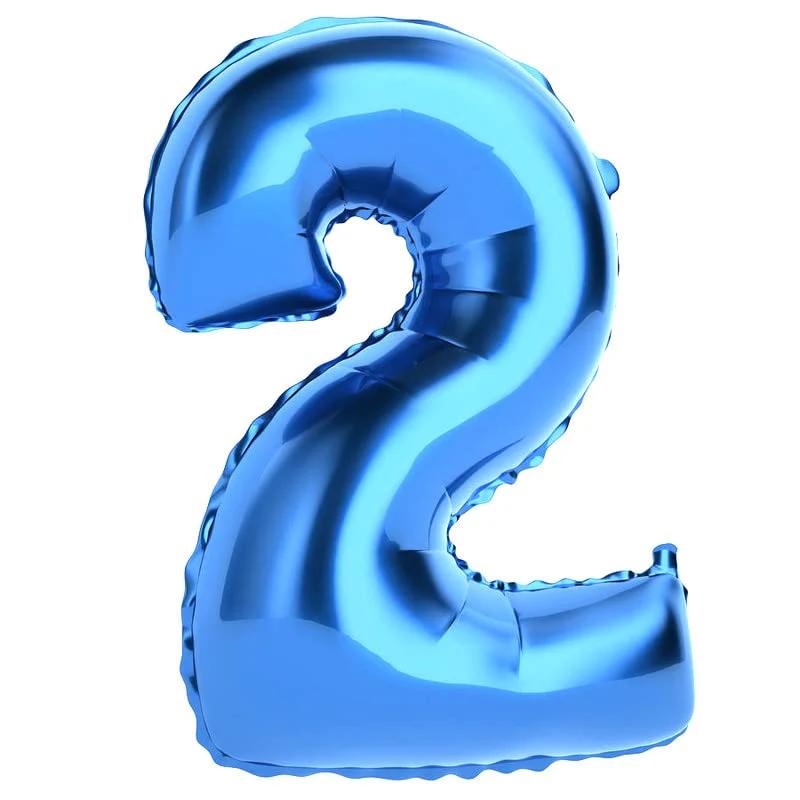 16 Inch Solid 24 Number Blue Foil Balloon - Image 2