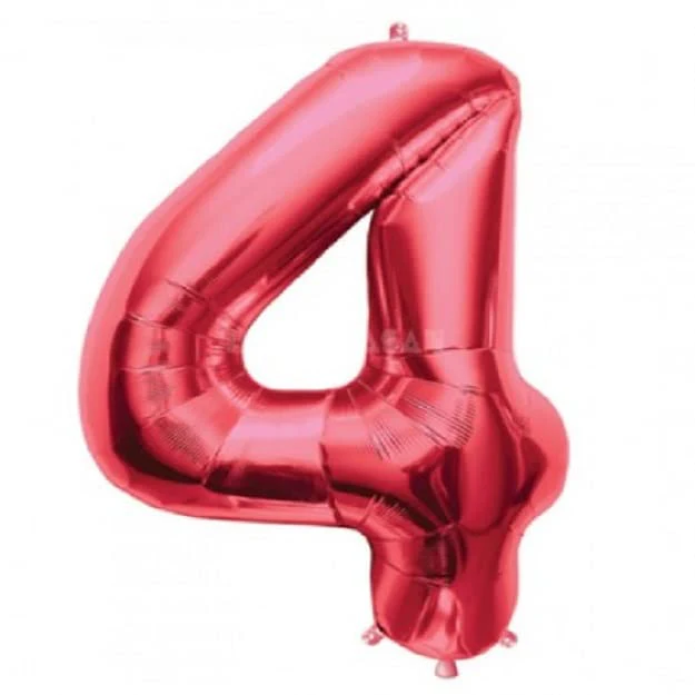 16 Inch Solid 40 Number Red Foil Balloon - Image 2