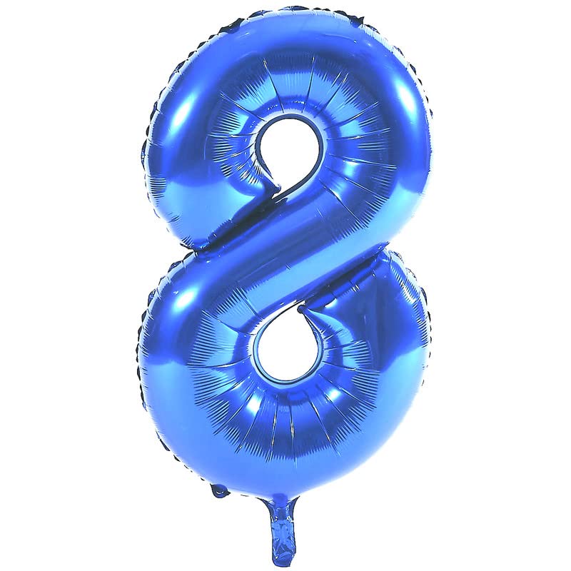 16 Inch Solid 8 Number Blue Foil Balloon