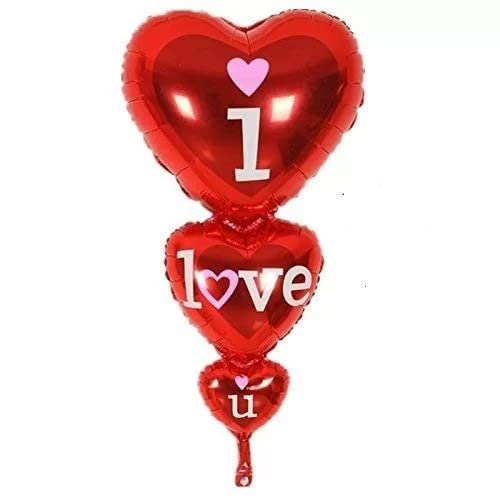 18 Inch Jumbo Red Printed Heart I Love You Foil Balloon (Pack of 5) - Image 2
