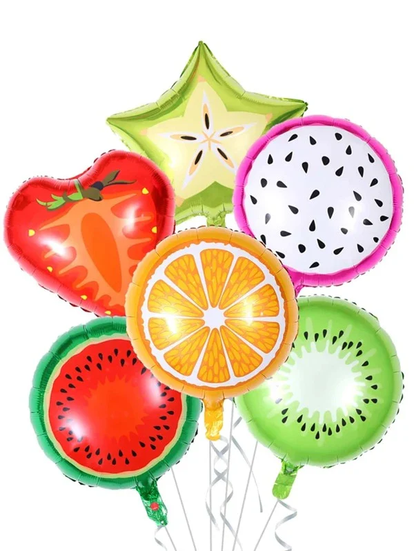 18 Inch Mix Fruits Shape Foil Balloon Set (Multicolor) (Pack of 6) - Image 7