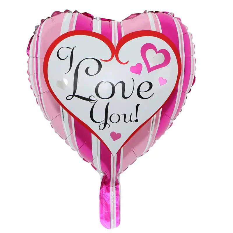 18 Inch Multicolor I Love You Heart Shaped Foil Balloon (Pack of 5) - Image 2