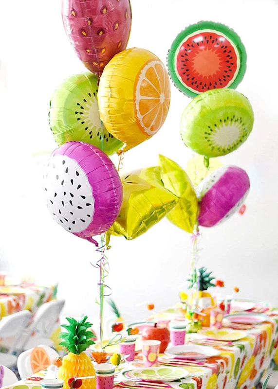 18 Inch Orange Fruit Shape Foil Balloon (Multicolor) (Pack of 1) - Image 5