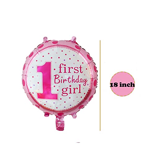 18 Inch Pink Printed 1St First Birthday Twins Girl And Boy Polka Foil Balloon . - Image 4