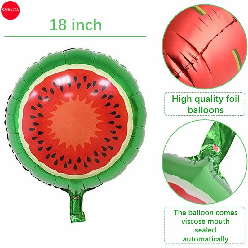 18 Inch Watermelon Fruit Shape Foil Balloon (Multicolor)  (Pack of 1) - Image 5